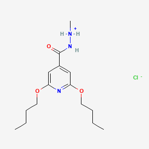 molecular formula C15H26ClN3O3 B13752511 Isonicotinic acid, 2,6-dibutoxy-, 2-methylhydrazide, hydrochloride CAS No. 57803-58-4