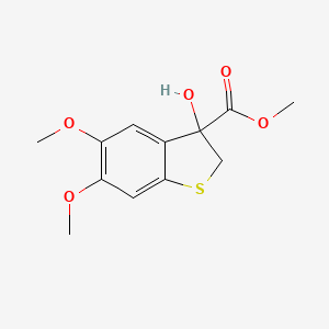 molecular formula C12H14O5S B13752526 methyl 3-hydroxy-5,6-dimethoxy-2H-1-benzothiophene-3-carboxylate CAS No. 26759-48-8