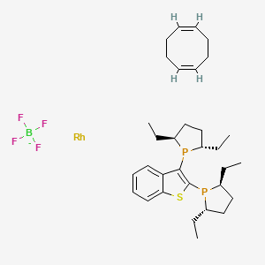 molecular formula C32H48BF4P2RhS- B13752536 (-)-2,3-bis-((2S,5S)-2,5-diethylphospholano)benzo[b]thiophene(1,5-cyclooctadiene)rhodium(I)tetrafluoroborate 