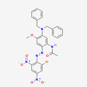 molecular formula C29H25BrN6O6 B13752557 Acetamide, N-[5-[bis(phenylmethyl)amino]-2-[(2-bromo-4,6-dinitrophenyl)azo]-4-methoxyphenyl]- CAS No. 25080-15-3