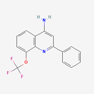 molecular formula C16H11F3N2O B13752577 4-Amino-2-phenyl-8-trifluoromethoxyquinoline CAS No. 1266226-13-4