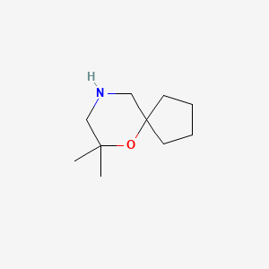 molecular formula C10H19NO B1375258 7,7-Dimethyl-6-oxa-9-azaspiro[4.5]decane CAS No. 1488879-96-4