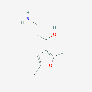 molecular formula C9H15NO2 B1375262 3-Amino-1-(2,5-dimethylfuran-3-yl)propan-1-ol CAS No. 1447966-95-1