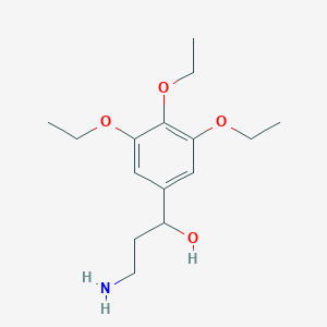 molecular formula C15H25NO4 B1375264 3-Amino-1-(3,4,5-triethoxyphenyl)propan-1-ol CAS No. 1447965-96-9