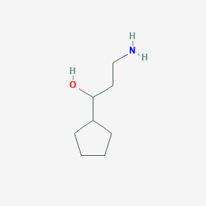molecular formula C8H17NO B1375270 3-Amino-1-cyclopentylpropan-1-ol CAS No. 1368875-66-4