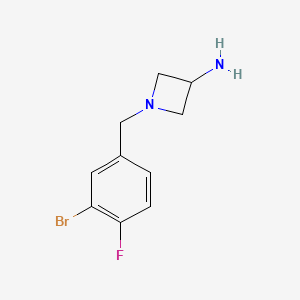 molecular formula C10H12BrFN2 B1375271 1-[(3-Bromo-4-fluorophenyl)methyl]azetidin-3-amine CAS No. 1466153-77-4