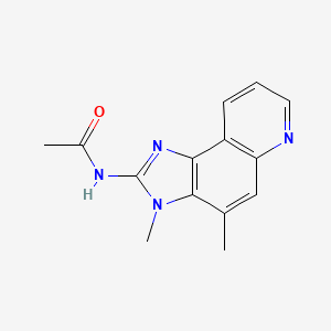 molecular formula C14H14N4O B13752728 2-Acetylamino-3,4-dimethylimidazo(4,5-f)quinoline CAS No. 114480-41-0