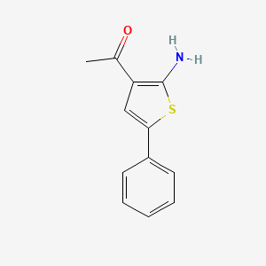 molecular formula C12H11NOS B1375274 1-(2-氨基-5-苯硫吩-3-基)乙酮 CAS No. 1486368-72-2