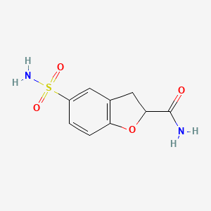 molecular formula C9H10N2O4S B1375275 5-磺酰基-2,3-二氢-1-苯并呋喃-2-甲酰胺 CAS No. 1423024-33-2