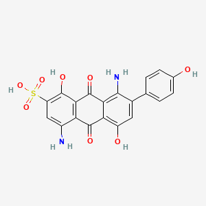 molecular formula C20H14N2O8S B13752761 2-Anthracenesulfonic acid, 4,8-diamino-9,10-dihydro-1,5-dihydroxy-7-(4-hydroxyphenyl)-9,10-dioxo- CAS No. 26869-99-8