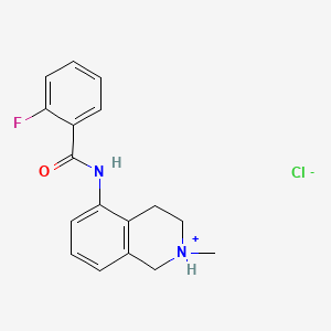 molecular formula C17H18ClFN2O B13752771 Isoquinoline, 1,2,3,4-tetrahydro-5-(2-fluorobenzamido)-2-methyl-, hydrochloride CAS No. 51024-63-6