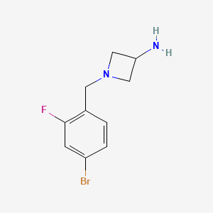1-[(4-Bromo-2-fluorophenyl)methyl]azetidin-3-amine