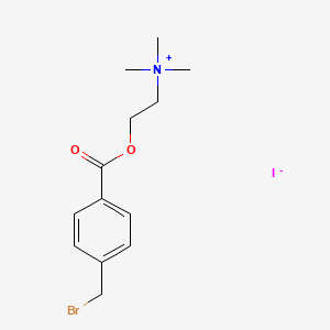 molecular formula C13H19BrINO2 B13752798 p-Bromomethylbenzoylcholine iodide CAS No. 54399-04-1