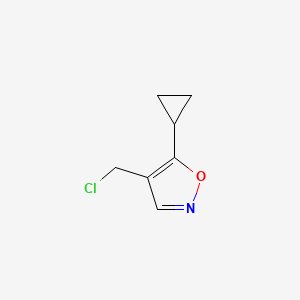 molecular formula C7H8ClNO B1375280 4-(Chloromethyl)-5-cyclopropyl-1,2-oxazole CAS No. 1423026-50-9