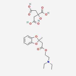 molecular formula C22H31NO11 B13752815 1,3-Benzodioxole-2-acetic acid, 2-methyl-, 2-diethylaminoethyl ester, citrate CAS No. 50836-12-9