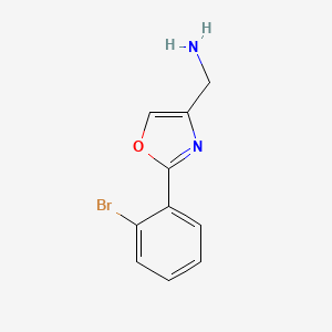 molecular formula C10H9BrN2O B1375283 (2-(2-溴苯基)噁唑-4-基)甲胺 CAS No. 885274-15-7