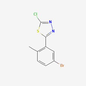 molecular formula C9H6BrClN2S B1375286 2-(5-Bromo-2-methylphenyl)-5-chloro-1,3,4-thiadiazole CAS No. 1489680-98-9