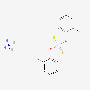 molecular formula C14H15O2PS2.H3N<br>C14H18NO2PS2 B13752886 Ammonium O,O-bis(methylphenyl) dithiophosphate CAS No. 58373-83-4