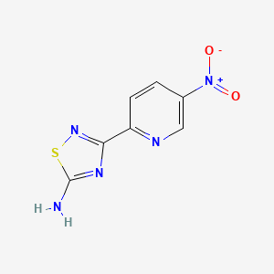 molecular formula C7H5N5O2S B13752926 3-(5-Nitropyridin-2-yl)-1,2,4-thiadiazol-5-amine 