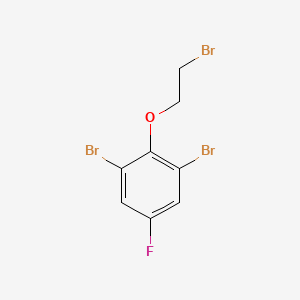 molecular formula C8H6Br3FO B13752935 1,3-Dibromo-2-(2-bromoethoxy)-5-fluorobenzene 