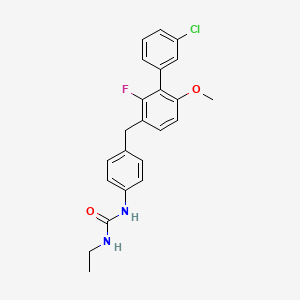 molecular formula C23H22ClFN2O2 B13752966 N-[4-[(3'-chloro-2-fluoro-6-methoxy[1,1'-biphenyl]-3-yl)methyl]phenyl]-N'-ethylUrea 