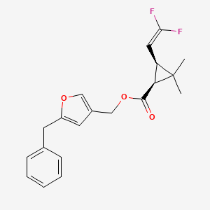 molecular formula C20H20F2O3 B13752979 Cyclopropanecarboxylic acid, 3-(2,2-difluoroethenyl)-2,2-dimethyl-, (5-(phenylmethyl)-3-furanyl)methyl ester, (1R-cis)- CAS No. 55667-39-5