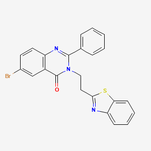 molecular formula C23H16BrN3OS B13752985 4(3H)-Quinazolinone, 3-(2-(2-benzothiazolyl)ethyl)-6-bromo-2-phenyl- CAS No. 72882-80-5