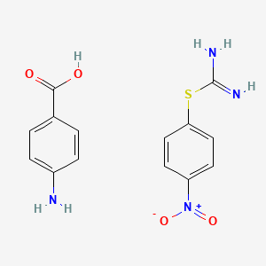 molecular formula C14H14N4O4S B13752998 4-aminobenzoic acid;(4-nitrophenyl) carbamimidothioate CAS No. 6326-40-5