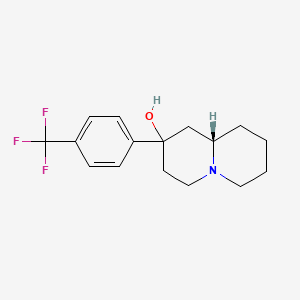 molecular formula C16H20F3NO B13753067 2-axial-Hydroxy-2-equatorial-(4-trifluorophenyl)quinolizidine CAS No. 57661-27-5
