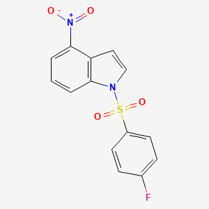 molecular formula C14H9FN2O4S B13753074 1-(4'-Fluorobenzenesulfonyl)-4-nitro-1H-indole 