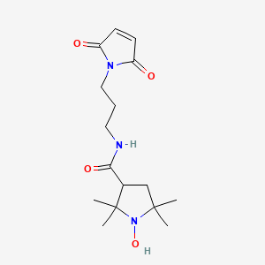 molecular formula C16H25N3O4 B13753134 N-[3-(2,5-dioxopyrrol-1-yl)propyl]-1-hydroxy-2,2,5,5-tetramethylpyrrolidine-3-carboxamide 