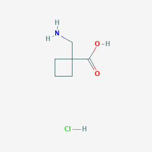molecular formula C6H12ClNO2 B1375315 1-(Aminomethyl)cyclobutane-1-carboxylic acid hydrochloride CAS No. 1360547-44-9