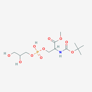 molecular formula C12H24NO10P B13753163 Methyl 3-[2,3-dihydroxypropoxy(hydroxy)phosphoryl]oxy-2-[(2-methylpropan-2-yl)oxycarbonylamino]propanoate 
