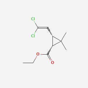 molecular formula C10H14Cl2O2 B13753164 Cyclopropanecarboxylic acid, 3-(2,2-dichloroethenyl)-2,2-dimethyl-, ethyl ester, (1R,3R)-rel- CAS No. 63142-56-3