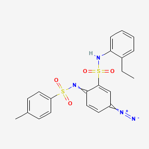 molecular formula C21H20N4O4S2 B13753178 Benzenesulfonamide, N-[4-diazo-2-[[(2-ethylphenyl)amino]sulfonyl]-2,5-cyclohexadien-1-ylidene]-4-methyl- CAS No. 23311-75-3