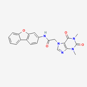 molecular formula C21H17N5O4 B13753277 N-dibenzofuran-3-yl-2-(1,3-dimethyl-2,6-dioxopurin-7-yl)acetamide 