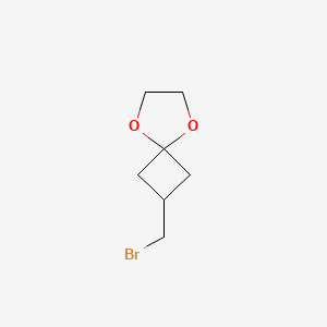 molecular formula C7H11BrO2 B1375329 2-(Bromomethyl)-5,8-dioxaspiro[3.4]octane CAS No. 1057641-71-0