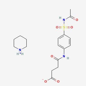 molecular formula C17H25N3O6S B13753322 4-[4-(Acetylsulfamoyl)anilino]-4-oxobutanoate;piperidin-1-ium CAS No. 112997-68-9