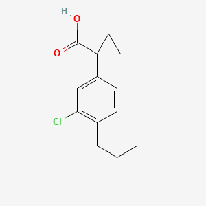 molecular formula C14H17ClO2 B13753332 Cyclopropanecarboxylic acid, 1-(3-chloro-4-isobutylphenyl)- CAS No. 26961-91-1