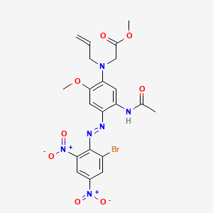 molecular formula C21H21BrN6O8 B13753379 Glycine, N-[5-(acetylamino)-4-[(2-bromo-4,6-dinitrophenyl)azo]-2-methoxyphenyl]-N-2-propenyl-, methyl ester CAS No. 57414-26-3