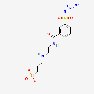 molecular formula C15H25N5O6SSi B13753387 Benzenesulfonyl azide, 3-[[[2-[[3-(trimethoxysilyl)propyl]amino]ethyl]amino]carbonyl]- CAS No. 70851-53-5