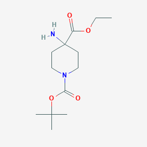 molecular formula C13H24N2O4 B1375339 1-叔丁基 4-乙基 4-氨基哌啶-1,4-二羧酸酯 CAS No. 1187321-32-9
