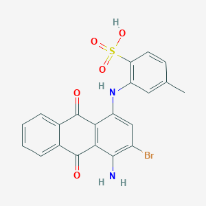 molecular formula C21H15BrN2O5S B13753404 4-((4-Amino-3-bromo-9,10-dihydro-9,10-dioxo-1-anthryl)amino)toluene-3-sulphonic acid CAS No. 4988-32-3