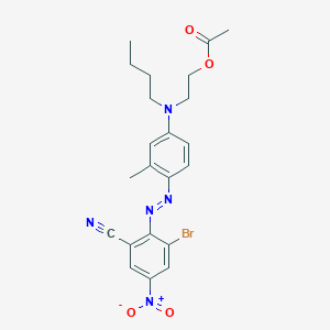 molecular formula C22H24BrN5O4 B13753415 Benzonitrile, 2-[[4-[[2-(acetyloxy)ethyl]butylamino]-2-methylphenyl]azo]-3-bromo-5-nitro- CAS No. 72828-63-8