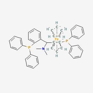 molecular formula C43H39FeNP2-6 B13753426 cyclopentane;1-(5-diphenylphosphanylcyclopenta-1,3-dien-1-yl)-1-(2-diphenylphosphanylphenyl)-N,N-dimethylmethanamine;iron 