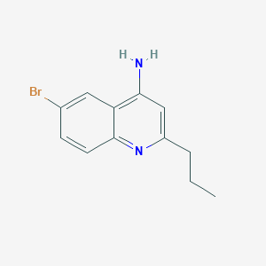 molecular formula C12H13BrN2 B13753437 6-Bromo-2-propylquinolin-4-amine CAS No. 1189107-19-4