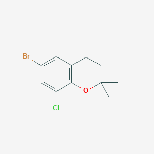 molecular formula C11H12BrClO B1375344 6-Bromo-8-chloro-2,2-dimethylchroman CAS No. 1350761-33-9