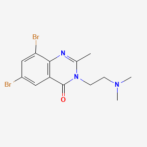 molecular formula C13H15Br2N3O B13753464 4(3H)-Quinazolinone, 6,8-dibromo-3-(2-(dimethylamino)ethyl)-2-methyl- CAS No. 77300-83-5