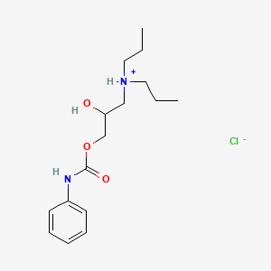 molecular formula C16H27ClN2O3 B13753478 3-(Dipropylamino)-2-hydroxypropyl carbanilate hydrochloride CAS No. 73623-10-6