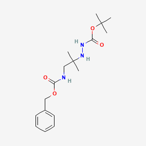 molecular formula C17H27N3O4 B1375348 tert-Butyl 2-(1-(((benzyloxy)carbonyl)amino)-2-methylpropan-2-yl)hydrazinecarboxylate CAS No. 1354825-85-6